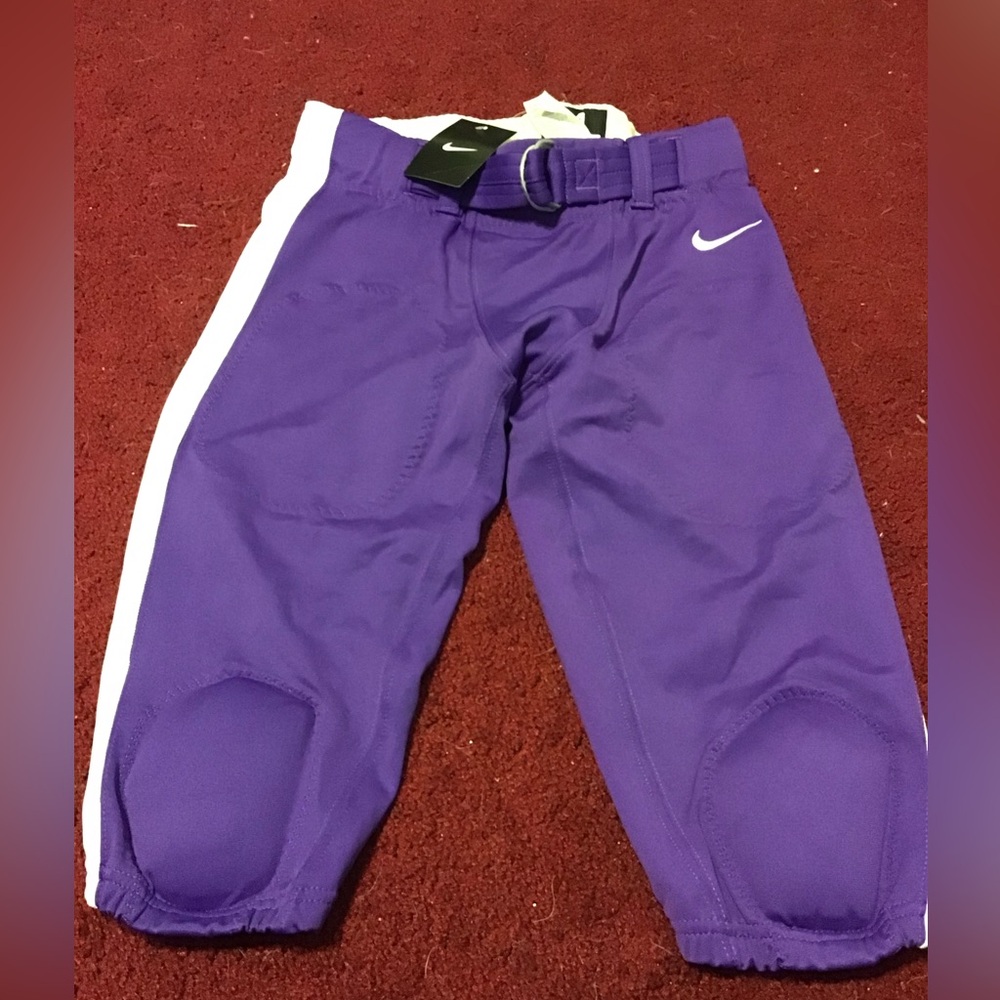 NIKE MENS SZ M NWT FOOTBALL PANTS PADDED PURPLE WHITE